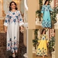 thumbnail image 3 of ZPAQI Middle Eastern Robe Dress Flower Print Middle East Dress Women Islamic Robe, 3 of 20