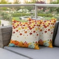 thumbnail image 3 of Outdoor Pillow Covers 20x20 Set of 2, Orange Pumpkins Fall Waterproof Patio Throw Pillow Covers for Couch Sofa Chair, Thanksgiving Maple Leaves Weeping Rustic Decorative Pillowcases for Throw Pillows, 3 of 9