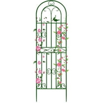 1 Pack Metal Garden Trellis with Black Coating, Iron Lattice Grid Panel for Climbing Plants Outdoor for Clematis Vine Jasmine Vegetables Fruits Support (Color : Green, Size : 200cm/79in)