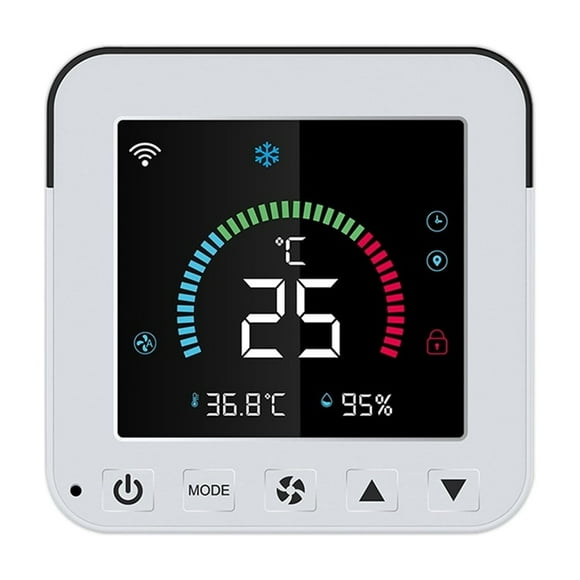 WiFi Thermostat Air Conditioner Temperature Humidity Infrared Controller USB LCD Touch Screen Black ,Easy to Install