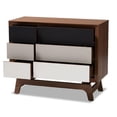 thumbnail image 2 of Baxton Studio Svante Commode en Bois de Style Mi-Siècle à 6 Tiroirs, Brun et Multicolore, 2 of 9