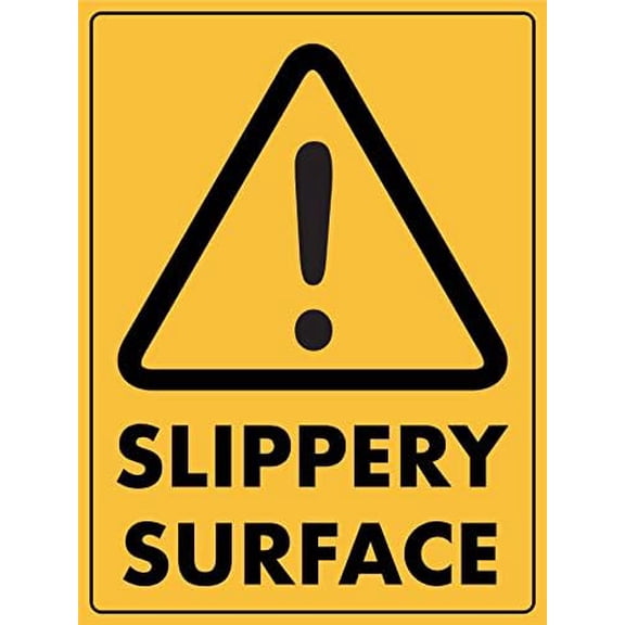 Caution Slippery Surface Wet Sign Metal Tin Sign 8x12 Inches