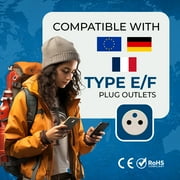 OREI USA to Europe (Schuko) (Type E/F) Travel Adapter Plug - 2 in 1 - CE Certified - RoHS Compliant