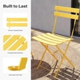 thumbnail image 6 of KAMEROUT 3-Piece Folding Bistro Set with 2 Chairs and 1 Table for Patio, Yard, Yellow, 6 of 7