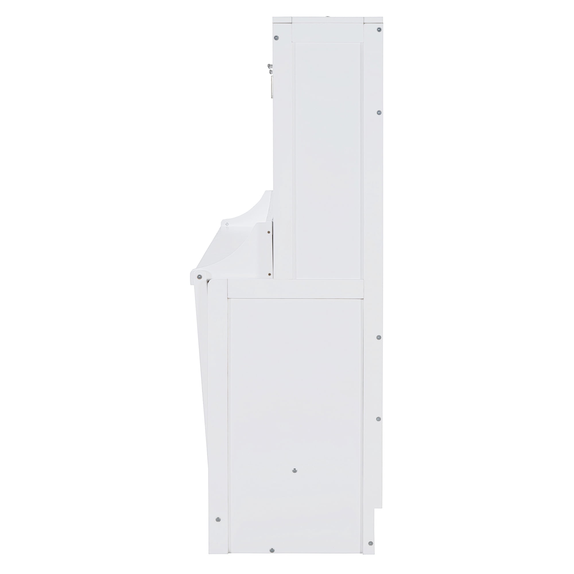 Mintazer Queen Wall Murphy Bed with Desk & Hydraulic Lift, Multifunctional Foldable Desk Bed for Small Spaces Apartments, White