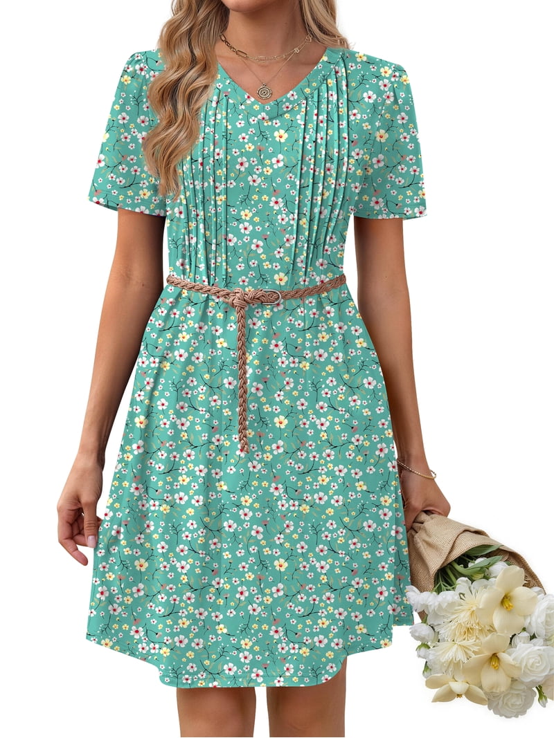 tunic casual dress Soft Blue Button-Front Tunic Dress with Rolled Sleeves