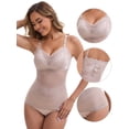 thumbnail image 3 of DARING DIVA Women's Lace Mesh Shapewear with Adjustable Straps S Light Gray, 3 of 6