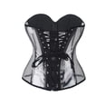 thumbnail image 5 of Women's Corset Gothic Waist Training Corset Elastic Design Buckles Closure Body Shaper Corset + G-string Black/S-2XL, 5 of 8