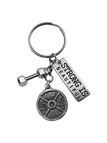 Fitness lovers Gift Barbell Keychain Fitness Jewelry Barbell Jewelry Gym Gift Weight lifting jewelry Barbell Charm Barbell Keyring