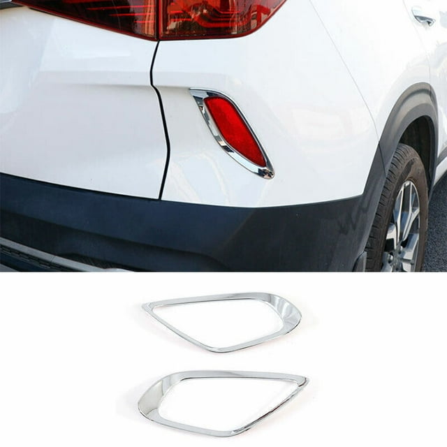 for Kia Seltos 2020-2023 ABS Chrome Car Rear Bumper Fog Light Lamp F for Ram e Trim 2*