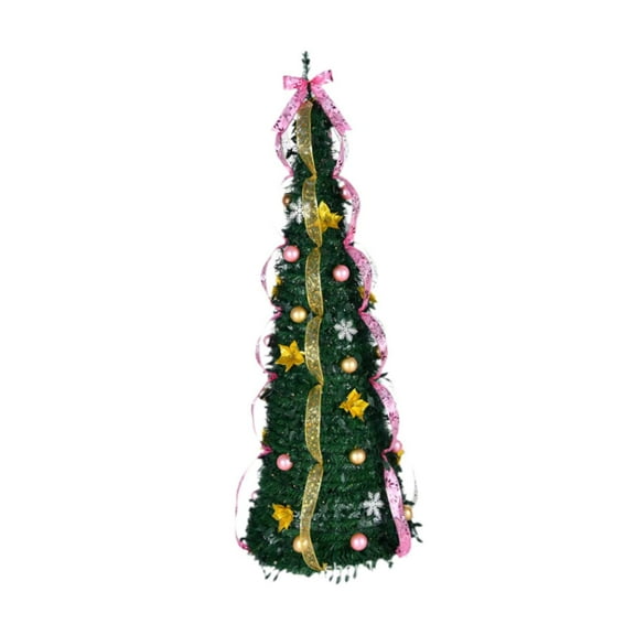 balikha Christmas Pull up Trees , Xmas Tree, Bows Christmas Balls Artificial up Trees Pencil Tree for Festive .9 ft