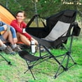 thumbnail image 5 of Hammock Camping Chair Portable Folding Swinging Chair with Adjustable Footrest, Built-in Cup Holder, Breathable Mesh Seat, Head Pillow and Carry Bag for Outdoor Camping Fishing Beach, Black, 5 of 5