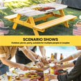 thumbnail image 6 of Sunflower Truck Table Cloths for 5 Foot Rectangle Tables, Elegant Yellow Floral Summer Botanical Wooden Patio Waterproof Elastic Fitted Tablecloths, Washable Rectangular Table Cover for Camping, 6 of 8