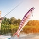 thumbnail image 5 of Señuelo de pesca de lubina, cebo de natación segmentado animado, hundimiento lento, realista, duro Un rosa, 5 of 8