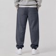 thumbnail image 5 of WULMLEO Men's Baggy Sweatpants with Pockets Drawstring Loose Fit Cuffed Gym Casual Joggers Dark Gray S, 5 of 6