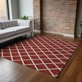 thumbnail image 6 of Addison Rugs Mayfield Washable Transitional Lattice Red Rectangle Rug, 5' x 7'6", 6 of 6
