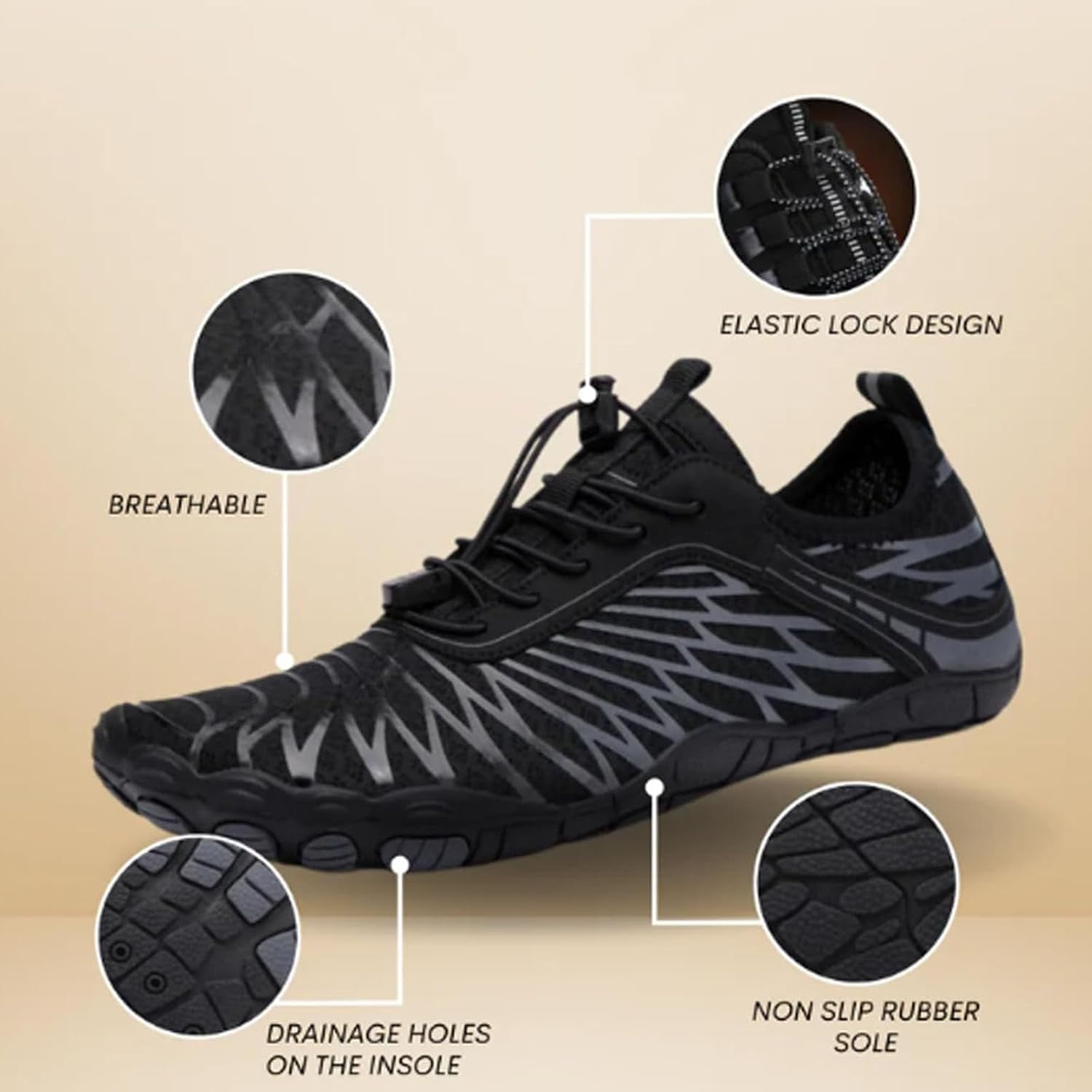 Water Shoes Men's Women's Grounding Shoes, Quick Drying Sports Hiking Grounding Shoes, Breathable Lightweight Non-slip Grounding Shoes,44, white