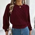 thumbnail image 6 of Fgnfyis Women Knit Sweater Long Sleeve Pullover Tunic Soft Warm Comfortable Loose Fit Fashion Top for Fall andWinter Red L, 6 of 7