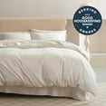 thumbnail image 2 of Double Stitch 100% Organic Cotton Duvet Cover - Soft 3 Piece Bedding Set King Size, 300 TC Luxury Hotel Sateen Weave, GOTS Certified Long Staple Cotton, Made in India, Coconut White, 2 of 5