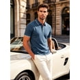 thumbnail image 6 of Cadmus 3 Pack Men's Quick Dry Golf Polo Shirts Lightweight Breathable Collared Casual Shirts,8878,Black+Blue+Green,S, 6 of 7