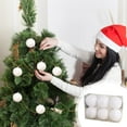 thumbnail image 2 of HomeDM Christmas Balls 6Pcs White Shatterproof Ornaments Balls 8cm/3.15" Christmas Tree Hanging Pendant for Holiday Wedding Party Home Decor, 2 of 6