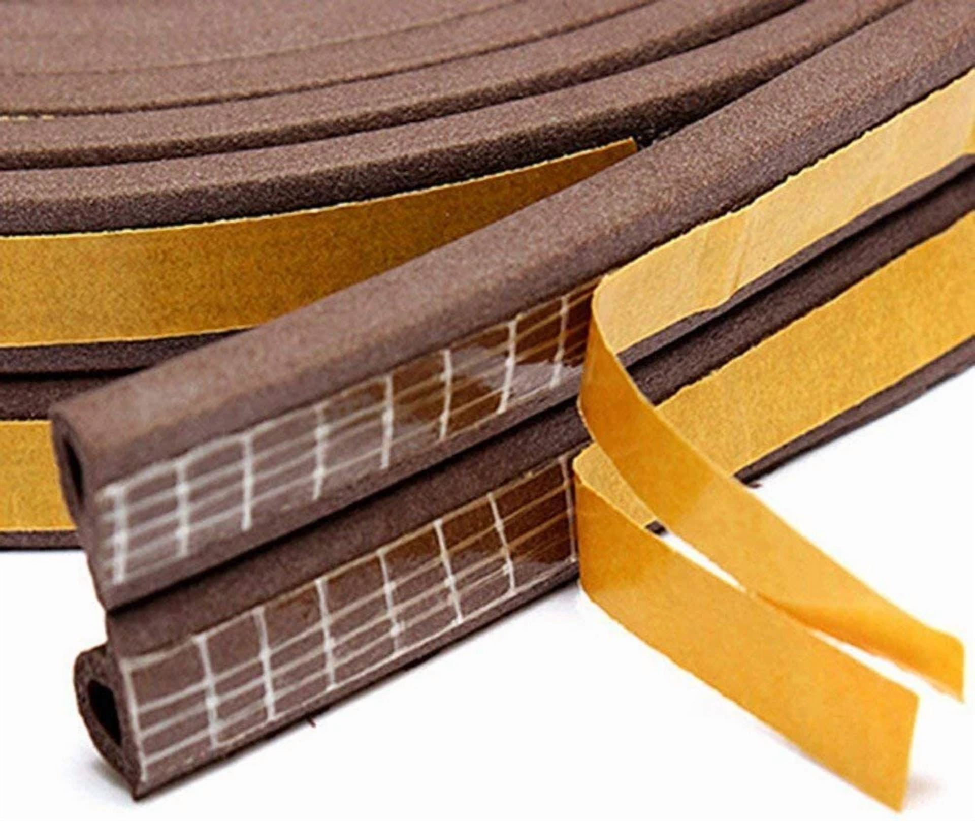 CRESTIN- 33Ft. Self Adhesive Brown Weather Stripping, Insulation For Doors & Windows