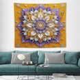 thumbnail image 3 of Printed Mandala Lotus Tapestry Wall Hanging – Boho Wall Art Decor for Bedroom, Living Room, and Apartment, 3 of 7