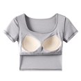 thumbnail image 5 of Kcolen Dress Blouses for Women Short Sleeve Solid Color Crewneck Plus Size Blouses Summer Women's Dressy Casual Plus Size Tunics To Wear Clothes,Light Gray, 5 of 6