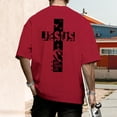 thumbnail image 5 of Ankishi Mens Jesus T Shirts Cross Short Sleeve Crewneck Christian Cotton Graphic Tees Summer Tops for Travel, 5 of 6