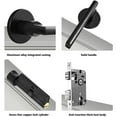 thumbnail image 4 of Levier de Poignée de Porte Simple, Poignée de Porte Noire BB WC PZ Design Poignée de Porte Intérieure Poignée de Porte en Aluminium avec un Design Rond Mince et Contemporain, 4 of 5