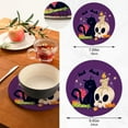 thumbnail image 3 of SKYSONIC Halloween Cute Cat Pot Holders Trivets, 2 Pcs Heat Resistant Trivets,Skull Kitten Cotton Thread Weave Mats for Hot Pads Pans Pot Bowl Teapot for Kitchen Decor, 3 of 7