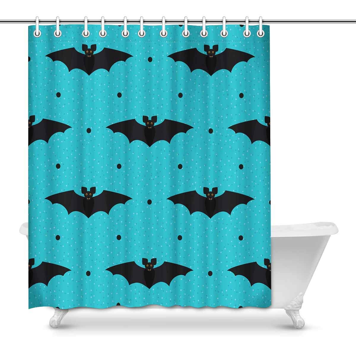 Pop Halloween Bat And Polka Dots Bathroom Decor Shower Curtain Set 60x72 Inch Walmart Canada