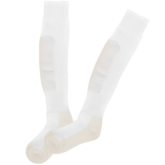 RENACLIPY 1 Pair Men’s Knee High Running Socks Thick White Sports Socks with Non Grip for Athletic Performance