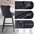 thumbnail image 6 of Tewloss 30" Swivel Bar Stools Set of 4 With Back Velvet Bar Height Chairs for Home Kitchen, Black, 6 of 8