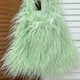 thumbnail image 2 of Bolso Mujer Mullido Bandolera Piel Sintética Color Sólido Niñas Invierno Verde, 2 of 7