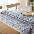 thumbnail image 5 of Mantel de lino y algodón ZHAOCHENG rectangular azul y blanco 140 x 180 cm, 5 of 5