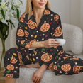 thumbnail image 5 of KLL Pizzas Mushrooms Print Women's Long Sleeve Pajamas with Pants Sleepwear Loungewear 2 Set-Medium, 5 of 7