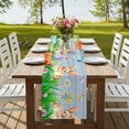 thumbnail image 4 of Table Runners 90 Inches Long Dress Scarves, Easter Bunny Farmhouse Coffee/Dining/Kitchen Table Runner for Living Room, Spring Easter Eggs Chicken Blue Wood 13x90 Inch, 4 of 9