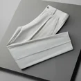 thumbnail image 3 of 9 Pantalones de traje masculino recortados con trenzas, ajustados, drapeados, elásticos, para verano, para hombre, sastrería social, elástica, para negocios, fluidos, formales, 3 of 5