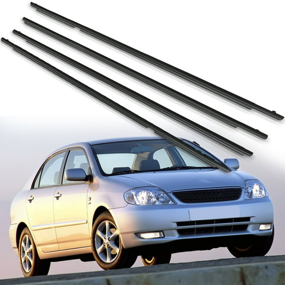 4 Pcs Weatherstrip Window Moulding Trim Seal Door Outside Belt Replacement for 2009-2012 Toyota Corolla