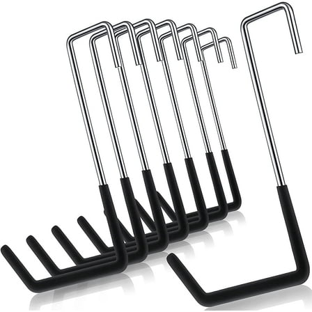 Rafter Hook Heavy Duty Large S Hooks Rafter Hanger Vinyl Coated S Hooks Galvanized Steel for Ladder Bike Hangers Sports Equipment Garage Storage Organizer(Black,8 Pieces)