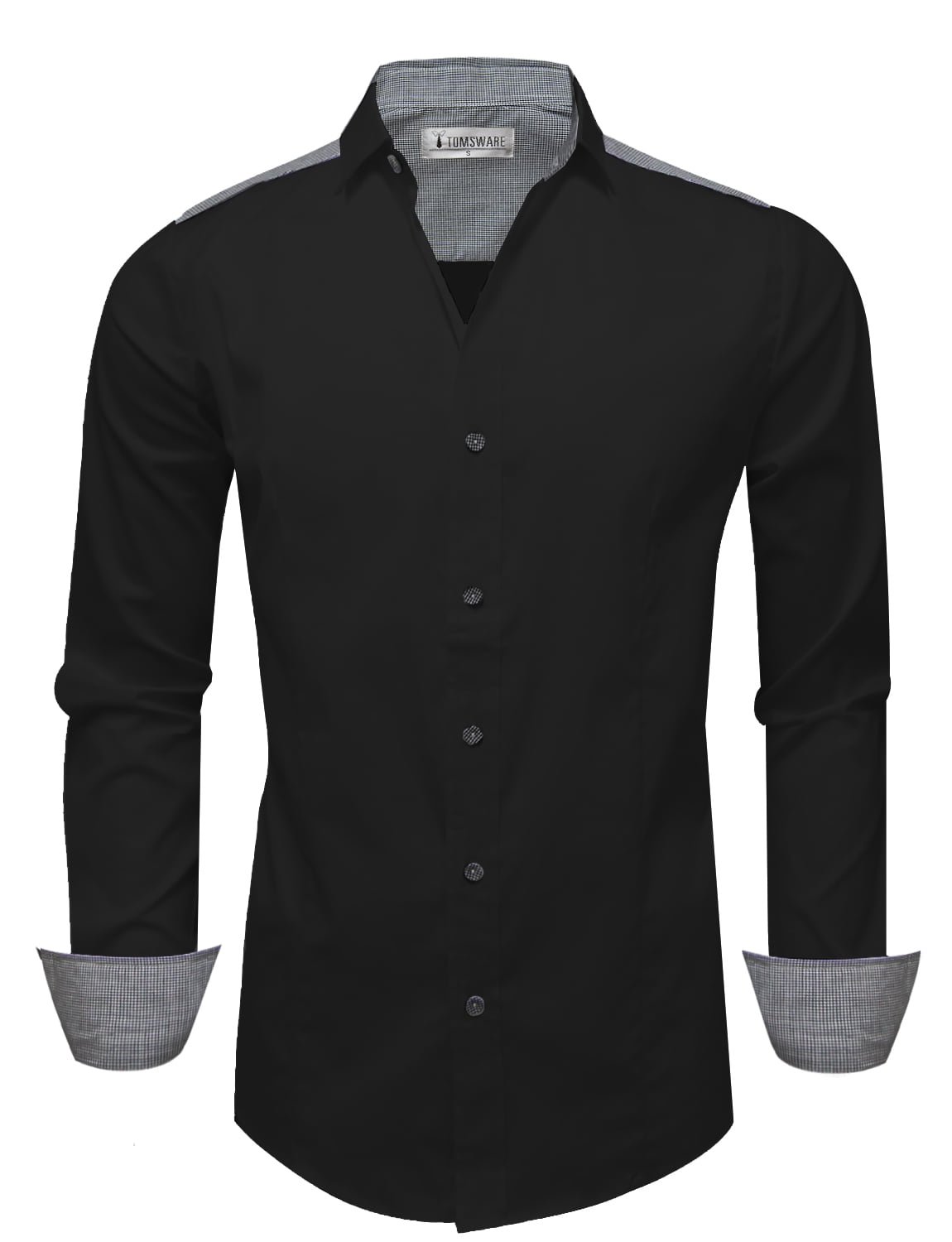 mens black dress shirt walmart