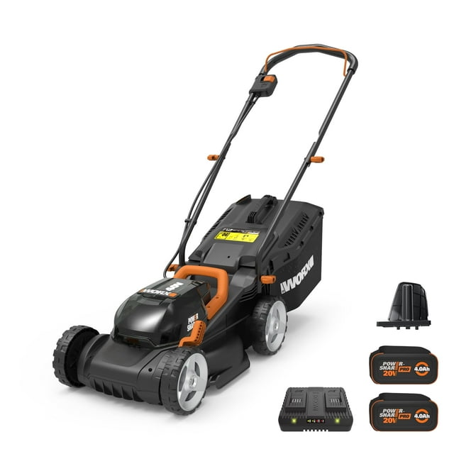 Cortadora de césped inalámbrica WORX WG779 40 V 14 pulgadas con 2 baterías y cargador