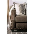 thumbnail image 4 of Furniture of America Velma Contemporary Chenille Nailhead Loveseat in Dark Brown, 4 of 6
