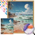 thumbnail image 1 of Diamante AB Parcial JShteea Serie Paisaje Marino Resina 40 * 50 CM Lienzo 45 * 55 CM, 1 of 9
