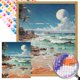 thumbnail image 1 of 5D DIY taladro redondo completo parcial AB diamante pintura paisaje marino kit decoración del hogar, 1 of 9