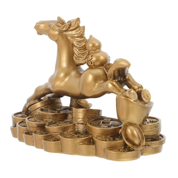 LOLIPPYY Golden Horse Resin Figurine Elegant Home Decor Sculpture for Living Room Or Office Display