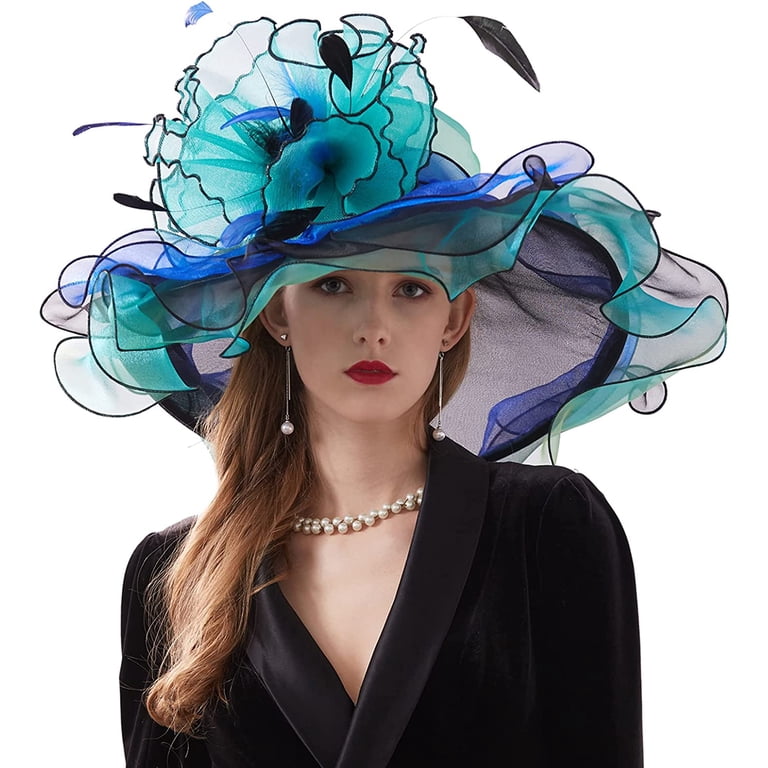 Womens Organza Church Kentucky Derby Hat Flower Fascinator 