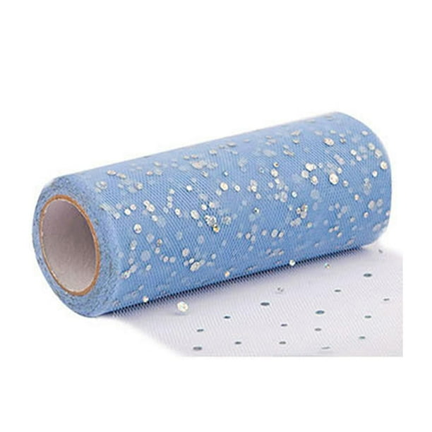 Jikaix 1 Rollo de Adorno de Purpurina Rollo de Tul Sin Olor Red Hilado Decoraciones de Guirnalda Cinta Transparente para Interiores