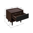 thumbnail image 3 of Manhattan Comfort Duane Modern Ribbed Nightstand with Full Extension Drawer in Dark Brown and Black, 3 of 5